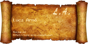 Lucz Arnó névjegykártya